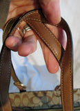 COACH Signature C Gallery Leather Jacquard Canvas Tote Purse Handbag 10384 BEIGE BROWN