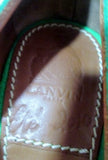 Womens LANVIN ETE 2010 Peep Toe Pump Suede Shoe GREEN 36 / 6 Leather
