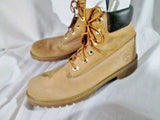 Junior Boys TIMBERLAND 12909 Junior 6 INCH PREMIUM Boot Leather 6.5 WHEAT NUBUCK BROWN