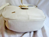 PHILLIPPE leather hobo satchel shoulder signature bag handbag WHITE purse boho