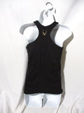 NWT NEW LUCAS HUGH TECHNICAL KNIT Fitted Tank Top L BLACK