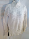 NEW Womens BANANA REPUBLIC Sweater WAFFLE Turtleneck Tunic WHITE S Pullover