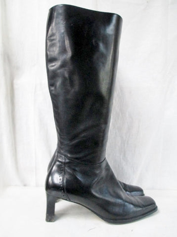 Womens SUDINI NORDSTROM Knee High LEATHER RIDING Moto BOOT 9 BLACK Shoe