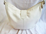 PHILLIPPE leather hobo satchel shoulder signature bag handbag WHITE purse boho
