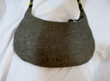 New RISING TIDE Boiled Wool Felt Purse Bag GRAY FLOWER FLORAL Textured