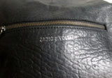 ZADIG VOLTAIRE Leather Shoulder Flap Bag Man Purse Crossbody BLACK SKULL Industrial