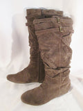 NEW Womens LANE BRYANT Vegan Knee High Slouch BOOTS BROWN 12 Buckle
