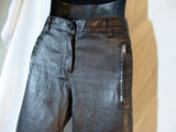 NEW Ann Demeulemeester LEATHER Trouser PANTS 38 6 BLACK Goth Womens