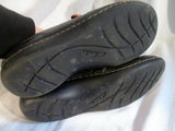 Womens CLARKS Button Strap Leather Shoe Slip-On Loafer Comfort Walking BLACK 8