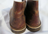 Mens CLARKS BUSHACRE Boot Leather Ankle Chukka Loafers BROWN 8.5 Booties