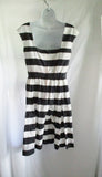 NEW NWT DOLCE & GABBANA ITALY Striped dress 42 / 6 BLACK WHITE WOMENS