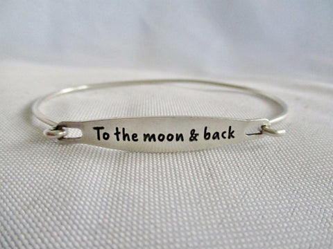 CHAMILIA 925 STERLING SILVER MOON BACK LOVE Bracelet Cuff Bangle Hinged Statement