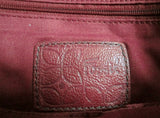FOSSIL distressed leather satchel shoulder hobo saddle bag RED tote key