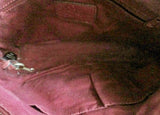 FOSSIL distressed leather satchel shoulder hobo saddle bag RED tote key