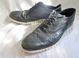 Mens COLE HAAN ZEROGRAND GRAND OS Wingtip Oxford Leather Shoes 11.5 BLACK