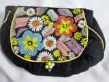 NEW NWT CHRISTIAN LIVINGSTON shoulder bag purse + wallet BLACK Embroidered
