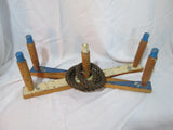 Vintage SPORTCRAFT RING TOSS Game Set Wood Rope Hoop Outdoor COMPLETE