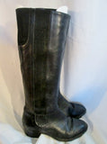 Womens COLE HAAN BRAZIL LEATHER Knee High Heel Riding GoGo Boots 7.5 BLACK