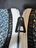NEW LOUIS VUITTON ITALY Wool Silk TULIP Mini Skirt 38 6 BLACK BLUE NWT