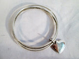 Signed TIFFANY & CO. 925 STERLING SILVER Cuff Bangle Bracelet HEART Triple Strand