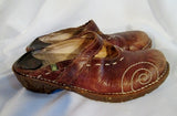 Womens EL NATURALISTA Leather Clogs Shoe Slip-On Mules 8.5 BROWN 39 Slides FROG