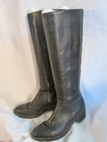 Womens COLE HAAN BRAZIL LEATHER Knee High Heel Riding GoGo Boots 7.5 BLACK