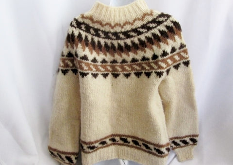 Womens Islenzkur Heimilisionaour ICELAND Wool Knit Sweater Ethnic M Pu ...