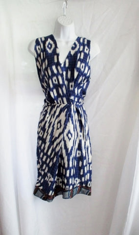 NEW NWT DRIES VAN NOTEN DIONE Silk Dress 36 4 BLUE WHITE Print Block