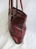 Vintage Distressed Stud Leather Briefcase Handbag Satchel Tote Bag BROWN Boho
