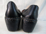 Womens BORN Leather Clog Shoe Slip-On Loafer Comfort Walking BLACK 8