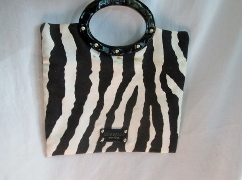 KATE SPADE NEW YORK ZEBRA PRINT Convertible Bag Handbag Clutch BLACK WHITE
