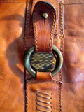 MASTRO SELLAIO Leather Handbag Satchel Hobo Tote Shoulder Bag Purse Shopper BROWN L