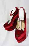 NEW CHARLOTTE OLYMPIA TESSA CAT KITTY WEDGE HEEL Shoe 36.5 6 RED