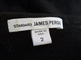 JAMES PERSE Cotton Top  Sweater Crewneck Sweatshirt 2 BLACK