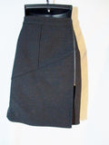 NEW NWT LOUIS VUITTON JUPE SLIT Paneled Skirt 38 / 6 BLACK Wool Cotton