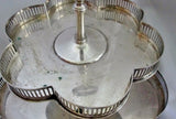 Hors D'Oeuvres Sandwich Cake Plate Silverplate 2 Tier Serving Tray Dish Pedestal Party