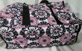 Thirty One 31 Vegan Nylon Tote Carryall Shopper shoulder bag BLACK WHITE PINK