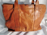 MASTRO SELLAIO Leather Handbag Satchel Hobo Tote Shoulder Bag Purse Shopper BROWN L