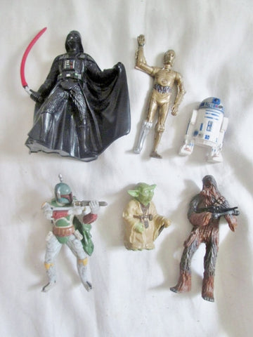 Set Lot 6 Minifig Star Wars Collectible Figurine Toy LUCASFILM DARTH VADER YODA C3PO CHEWBACCA +