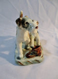Vintage Antique AIREDALE TERRIER DOG Ceramic Figurine Porcelain JAPAN Statue