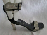 Womens CARLOS SANTANA SILVER CHAIN Sandals High Heel 8.5 Steampunk