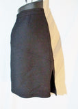 NEW NWT LOUIS VUITTON JUPE SLIT Paneled Skirt 38 / 6 BLACK Wool Cotton