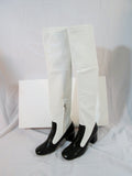 NEW Womens CELINE PARIS Leather Thigh High Boot 70 ITALY 36 6 WHITE BLACK