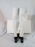 NEW Womens CELINE PARIS Leather Thigh High Boot 70 ITALY 36 6 WHITE BLACK