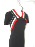 BALENCIAGA PARIS WOOL Sleeveless Knit dress 38 / 6 BLACK RED WHITE