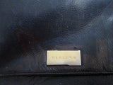 PERLINA NEW YORK Leather Shoulder Bag Handbag Satchel Flap Bag BLACK Crossbody