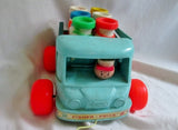 Vintage 1965 FISHER PRICE 131 MILK WAGON Little People Playset Pull Toy COMPLETE!