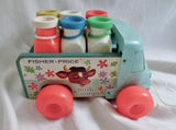 Vintage 1965 FISHER PRICE 131 MILK WAGON Little People Playset Pull Toy COMPLETE!