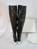 NEW Womens CELINE PARIS Leather Thigh High Boot 40 ITALY 36 6 BLACK WHITE