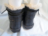 Womens UGG AUSTRALIA 1932 CASPIA Leather Shearling Sherpa BOOTS Shoe BLACK 7